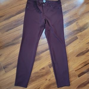 Burgundy Slim Leg Stretch Pants